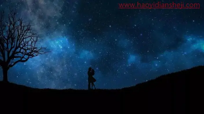 星空效果，制作浪漫的一起来看流星雨效果_www.haoyidiansheji.com