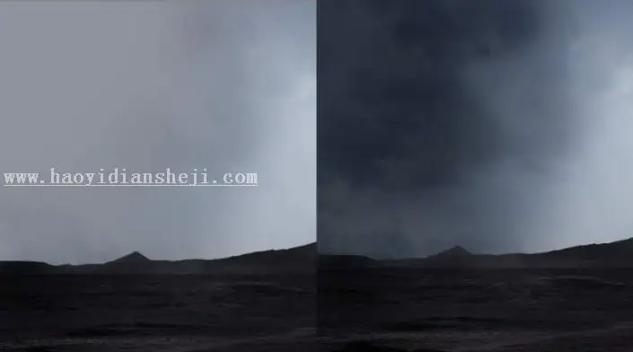风景合成，用PS创建一个暗黑风格的蓝色科幻外星场景_www.haoyidiansheji.com