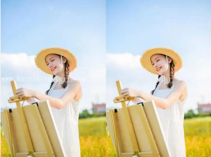 人像后期，通过PS把室外拍摄的人像调出田园少女风格的色调_www.haoyidiansheji.com