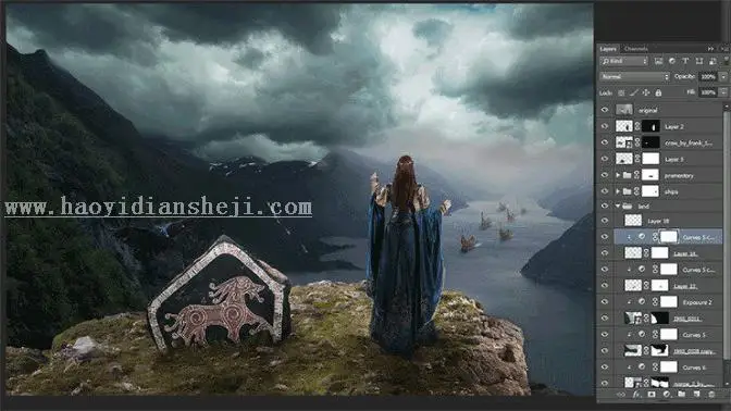 场景合成，在PS里创建一个魔幻瑰丽的场景_www.haoyidiansheji.com