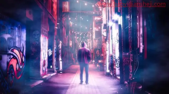 调色教程，调出个性的赛博朋克效果照片_www.haoyidiansheji.com