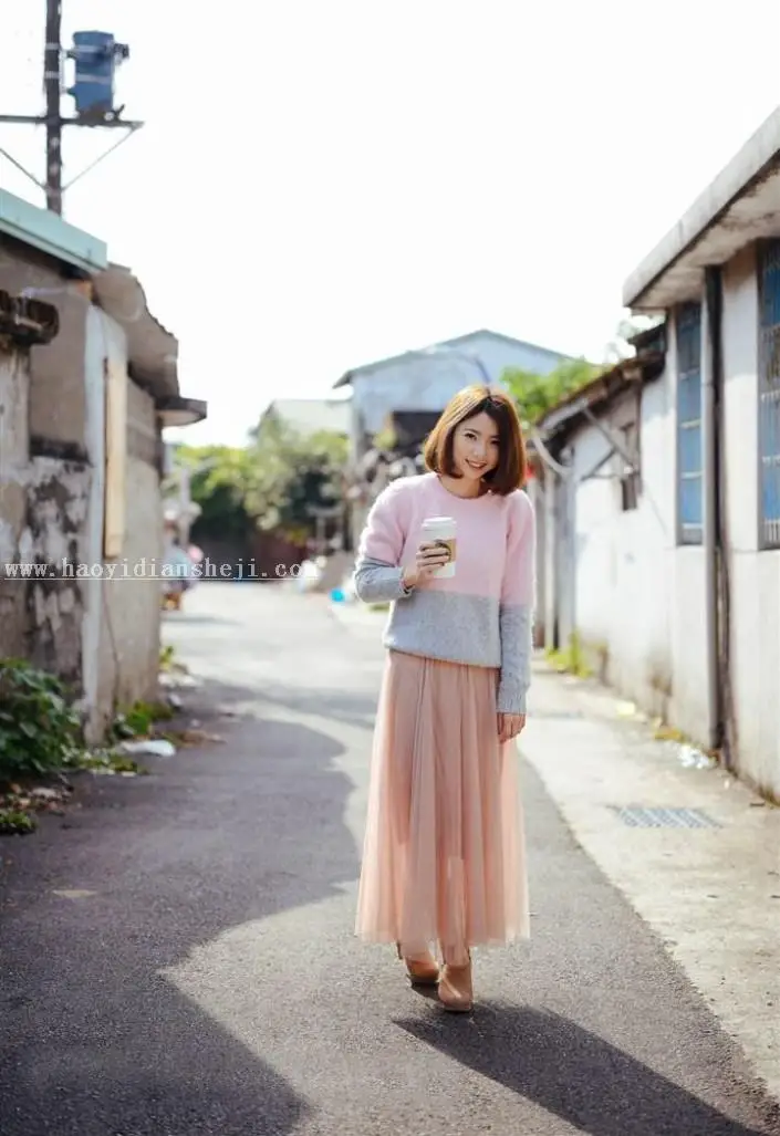 夕阳效果，通过PS给街拍女孩添加夕阳美景效果_www.haoyidiansheji.com