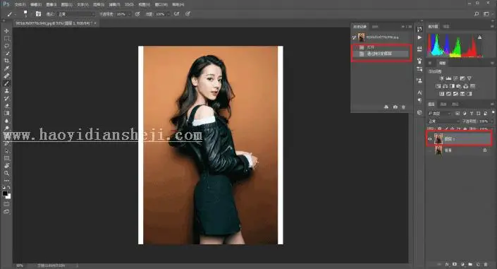 碎片效果，用PS把迪丽热巴做出“破碎”效果_www.haoyidiansheji.com