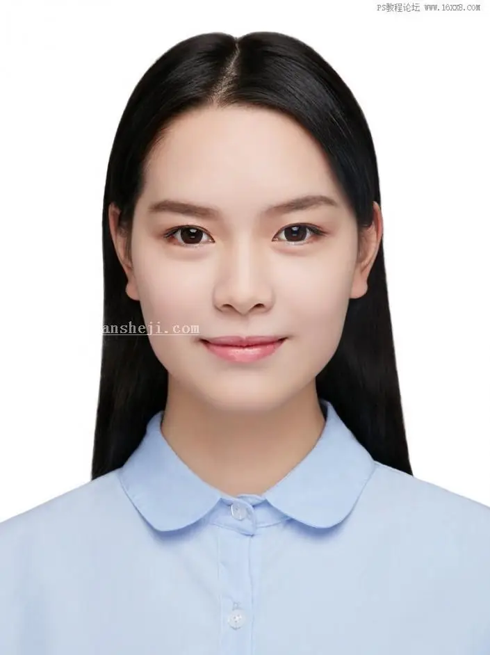 证件照制作，用PS打造甜美柔肤证件照_www.haoyidiansheji.com