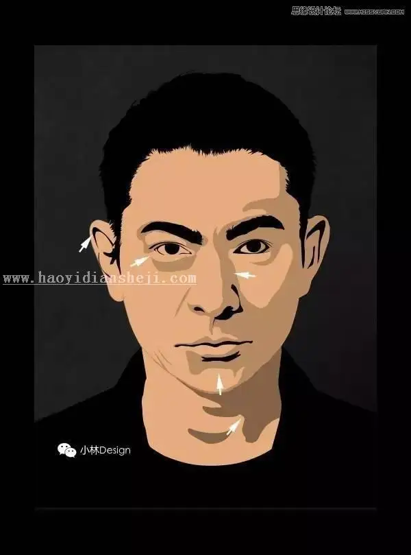 矢量效果，用PS把刘德华的照片变成矢量图_www.haoyidiansheji.com