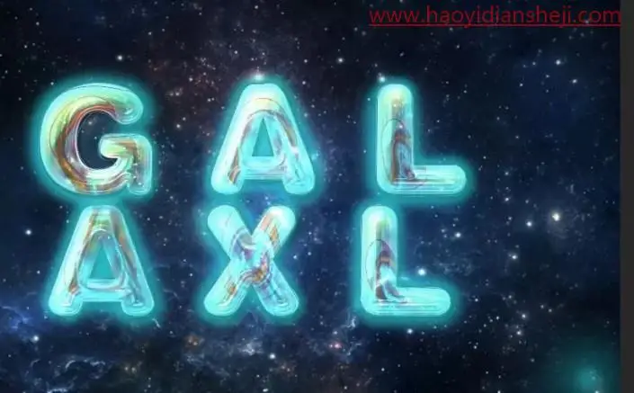 字体制作，制作炫酷的星光质感字体效果_www.haoyidiansheji.com