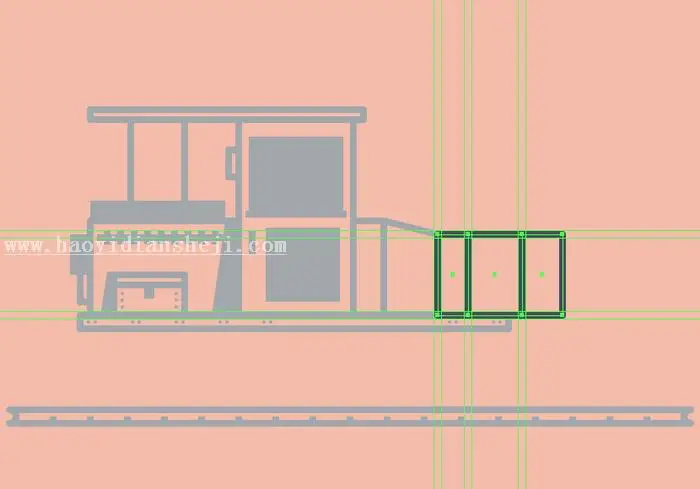 插图制作，用PS制作复古风格的火车插图_www.haoyidiansheji.com