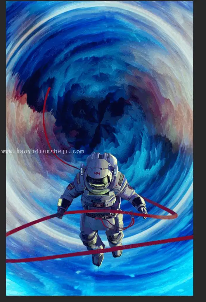 场景合成，通过PS中的凸出滤镜制作一个超现实的太空场景_www.haoyidiansheji.com