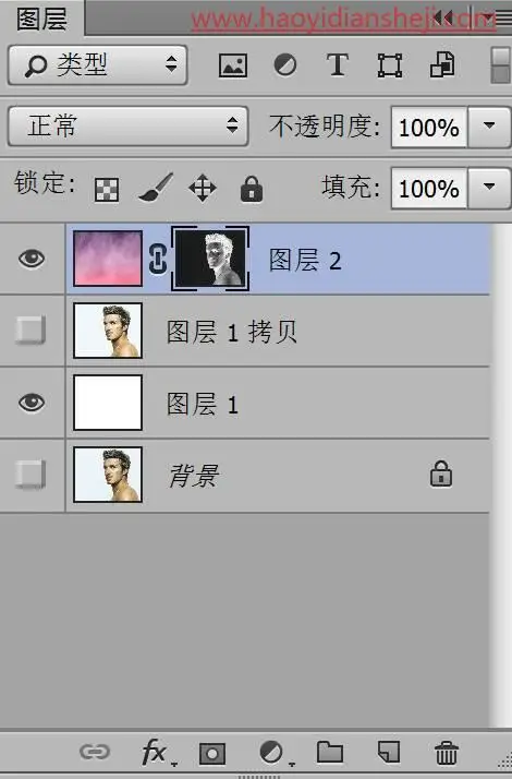 水彩效果，给贝克汉姆照片增添一种水彩效果_www.haoyidiansheji.com