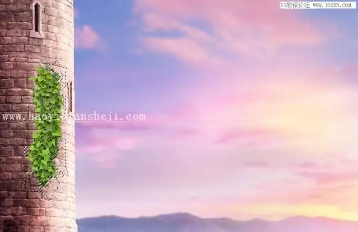 场景合成，用PS合成一副梦幻的二次元场景_www.haoyidiansheji.com