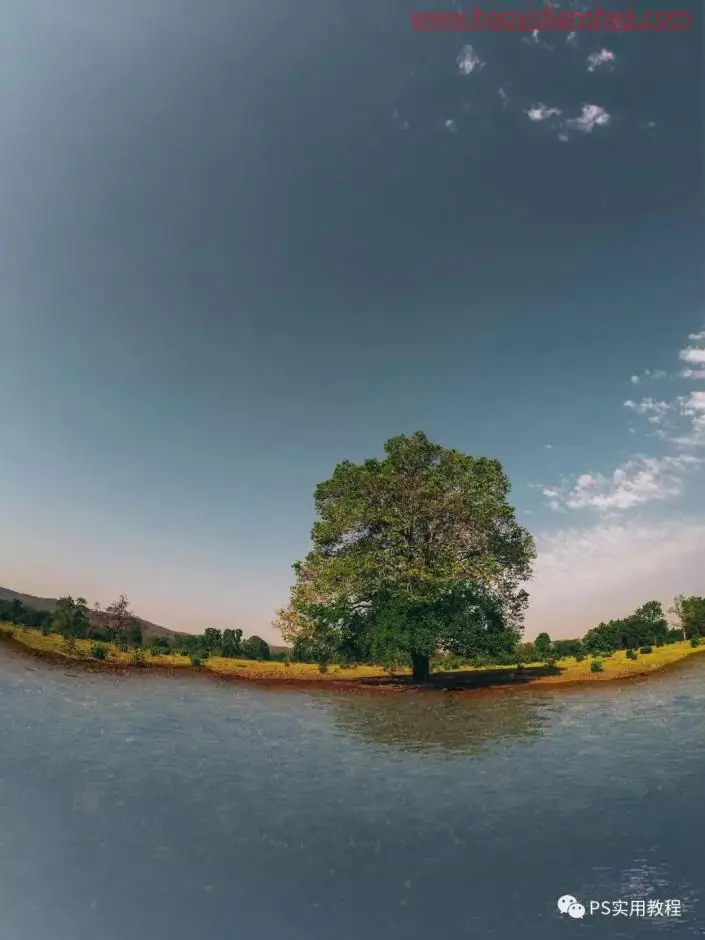 湖泊效果，把草地变为湖泊场景_www.haoyidiansheji.com
