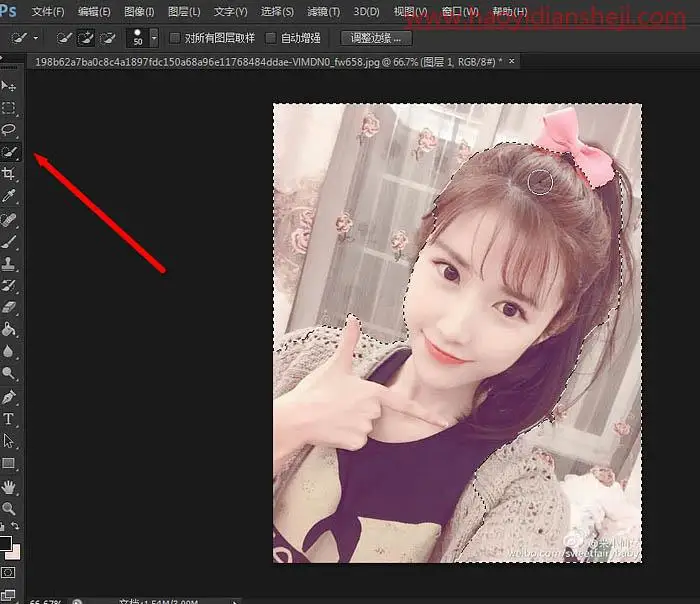 手绘照片，把米咪的照片制作成漂亮可爱的手绘照片_www.haoyidiansheji.com
