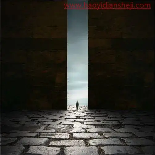 科幻合成，通过PS制作科幻感十足的人物迈向神秘之门_www.haoyidiansheji.com