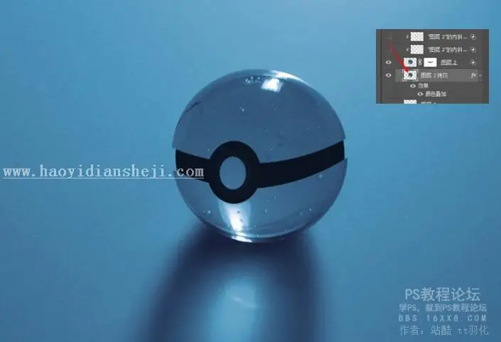 玻璃球效果，教你制作球中人像效果_www.haoyidiansheji.com