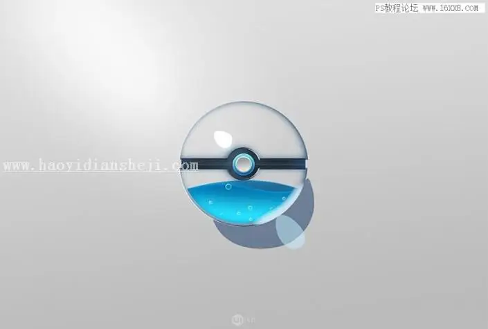 图标设计，制作晶莹剔透的玻璃球图标_www.haoyidiansheji.com