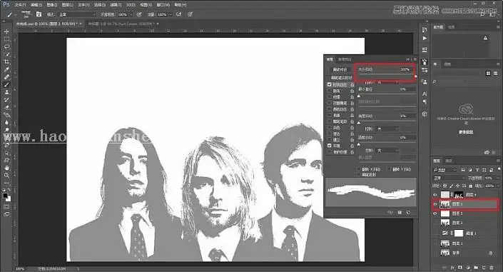 海报制作，通过PS制作简洁的复古人像海报_www.haoyidiansheji.com