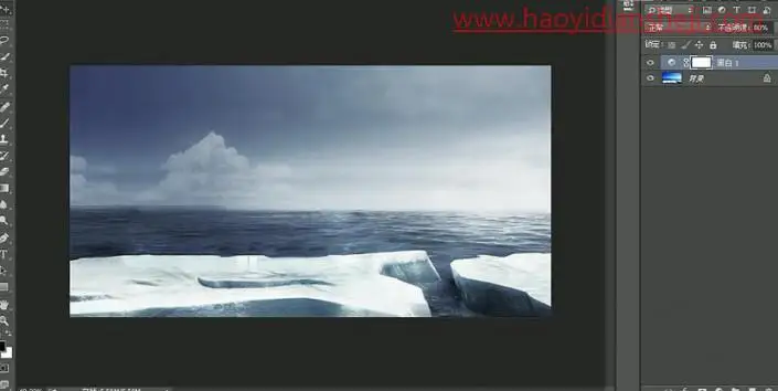 场景合成，合成在北极的自行车海报_www.haoyidiansheji.com