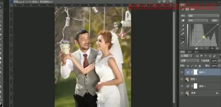 婚纱后期，用PS中的色彩条件给婚纱进行修图_www.haoyidiansheji.com