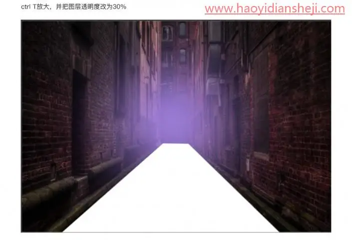 场景合成，合成散发着蓝光下坠的男孩的奇幻场面_www.haoyidiansheji.com