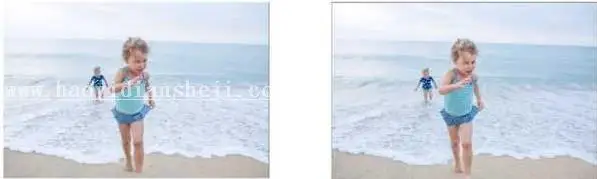 海边照片，调出清新海边宝宝照片实例_www.haoyidiansheji.com
