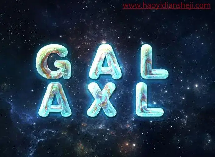 字体制作，制作炫酷的星光质感字体效果_www.haoyidiansheji.com