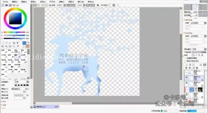 转手绘，用PS加AI制作一只多边形唯美星空鹿_www.haoyidiansheji.com