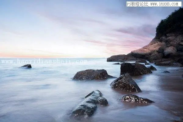 风光照片，用PS调出通透的海景照片_www.haoyidiansheji.com