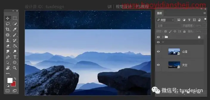 场景合成，合成月光下的小情侣在手牵手在约会的浪漫场景_www.haoyidiansheji.com