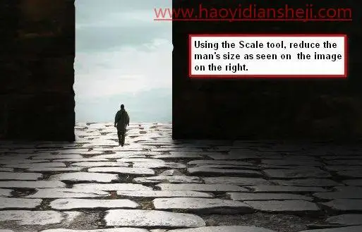 科幻合成，通过PS制作科幻感十足的人物迈向神秘之门_www.haoyidiansheji.com