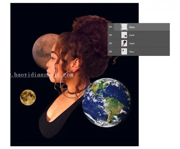 人像合成，用PS把自拍照做成电影《千星之城》的既视感_www.haoyidiansheji.com