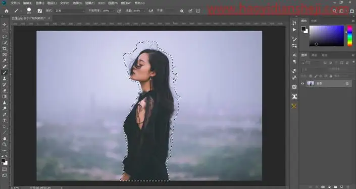 抠图教程，复杂轮廓人物的抠图实例教程_www.haoyidiansheji.com