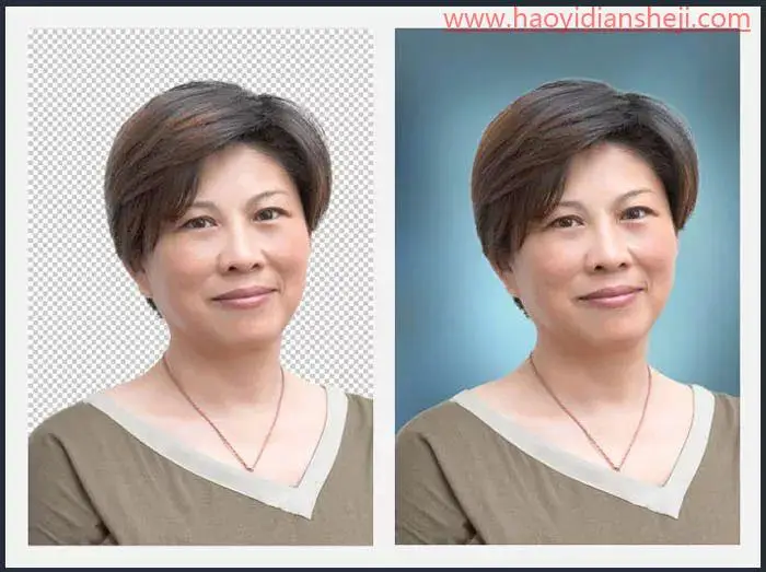 人物磨皮，给中年妇女进行精细磨皮和整体美化_www.haoyidiansheji.com