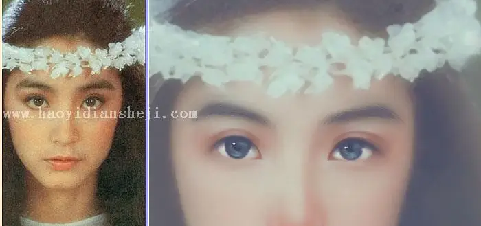 转手绘，给林青霞照片做转手绘效果_www.haoyidiansheji.com