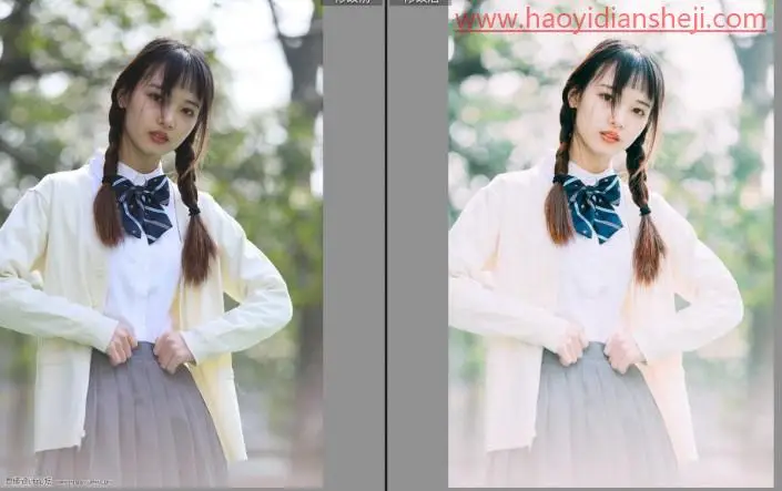 小清新，用PS调出外景人像清新通透的照片_www.haoyidiansheji.com
