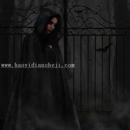 女巫场景，合成恐怖的暗黑女巫场景_www.haoyidiansheji.com