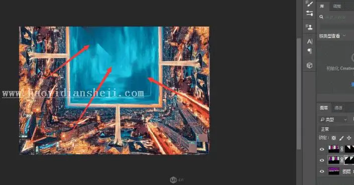 全景效果，通过PS把城市制作成全景视觉的照片_www.haoyidiansheji.com
