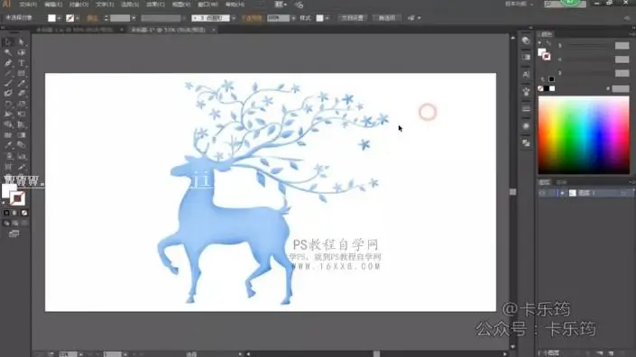 转手绘，用PS加AI制作一只多边形唯美星空鹿_www.haoyidiansheji.com