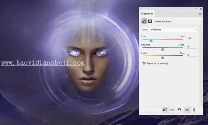 场景合成，用PS合成一个抽象的超现实科幻人物_www.haoyidiansheji.com