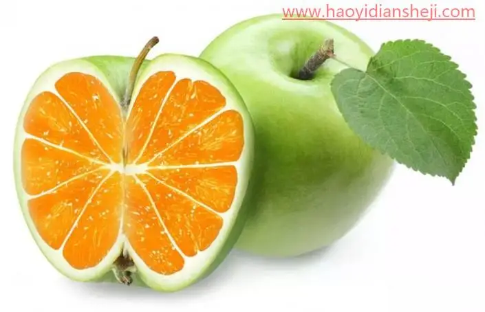 创意合成，设计一款把苹果变成“苹果西瓜”的奇幻画面_www.haoyidiansheji.com