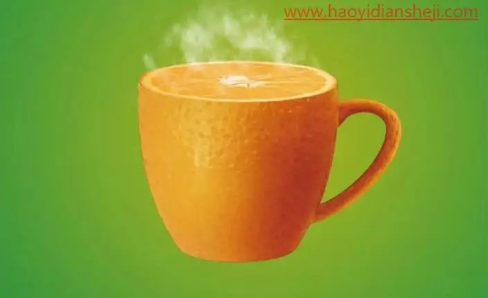 创意合成，在PS中合成一个创意的水果茶杯_www.haoyidiansheji.com