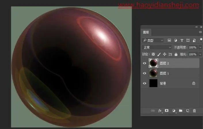 气泡效果，在PS中制作梦幻的透明气泡_www.haoyidiansheji.com