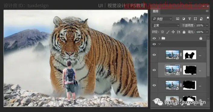 奇幻合成，制作一张有画面感的猛虎下山场景照片_www.haoyidiansheji.com