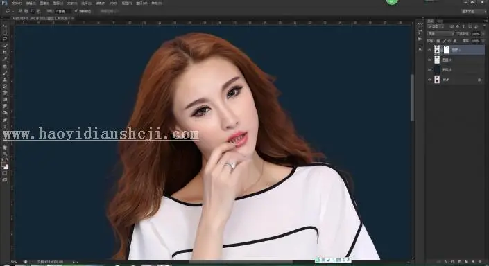 工具抠图，教大家用背景橡皮擦抠头发丝_www.haoyidiansheji.com