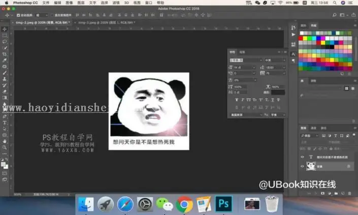 表情包，用PS制作热到爆炸的熊猫表情包_www.haoyidiansheji.com