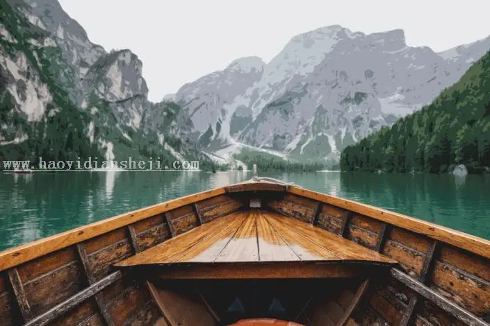 蒙版教程，通过PS中的蒙版制作二次元效果的山水图_www.haoyidiansheji.com
