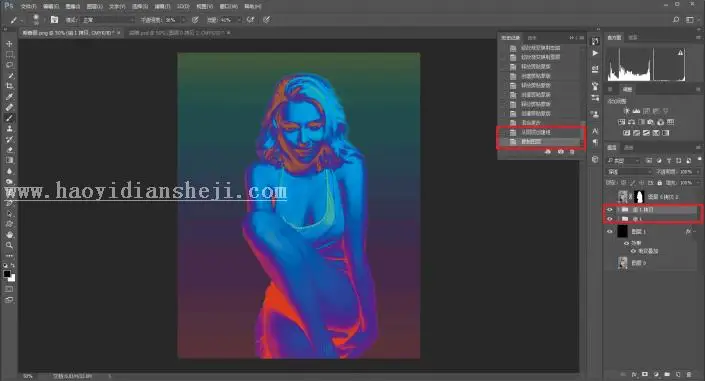 海报设计，用PS制作具有故障艺术效果的人物海报_www.haoyidiansheji.com