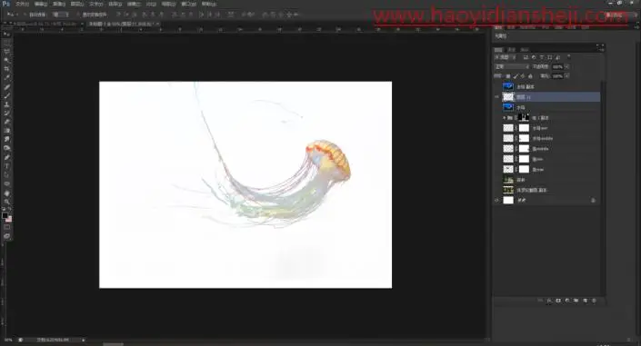 奇幻合成，制作一张超现实的森林里观鱼的场景_www.haoyidiansheji.com