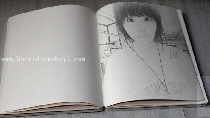 素描效果，制作逼真的书本素描效果_www.haoyidiansheji.com