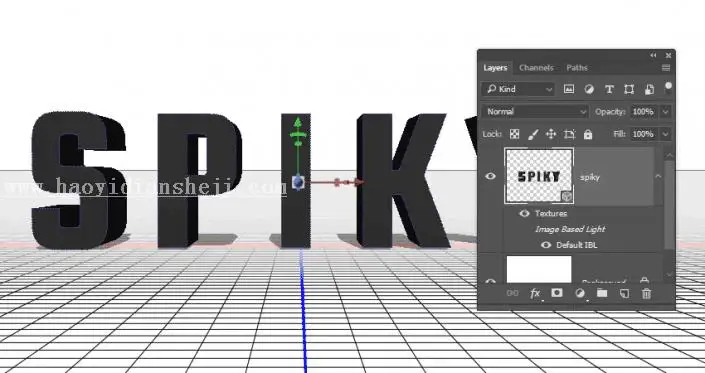 金属字，用PS制作3D效果的金属铆钉文字_www.haoyidiansheji.com