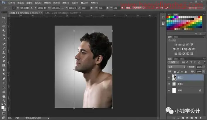 海报制作，制作一款切割效果人物海报_www.haoyidiansheji.com